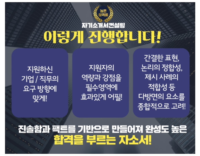 블로그 자료 사람인 자기소개서첨삭 합격 자소서첨삭대필 컨설팅 서비스 소개